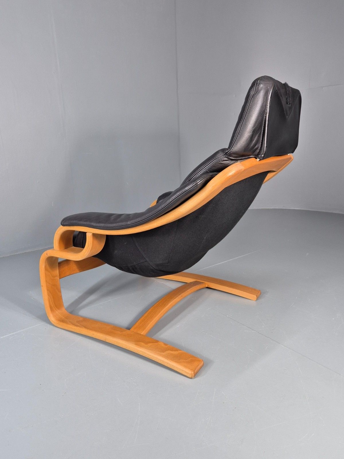 325.0 Skippers Apollo Leather Lounge Chair Bentwood Frame 1980s Retro Mcm Eb11290 Mben photo