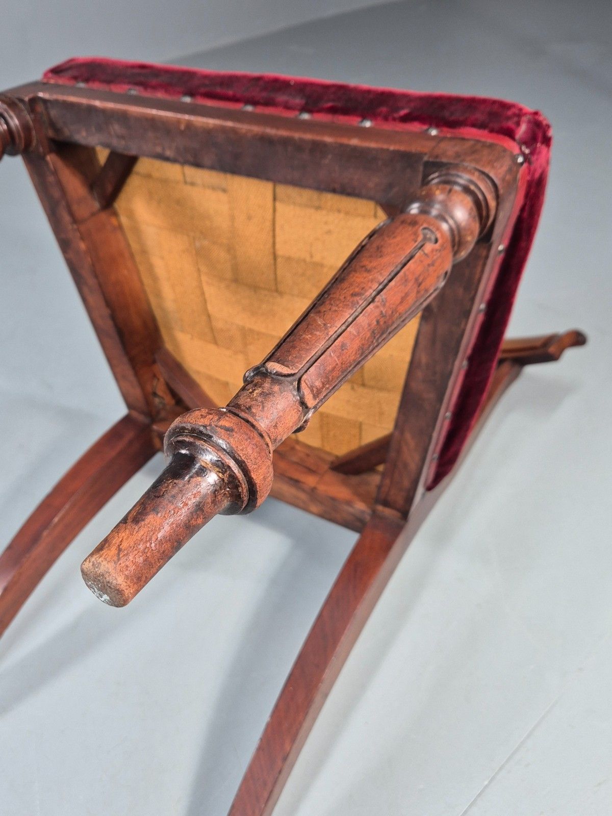 photo buy Antique William IV Mahogany Dining Chair Red Velvet Upholstery 1830 Eb11224 Vdin