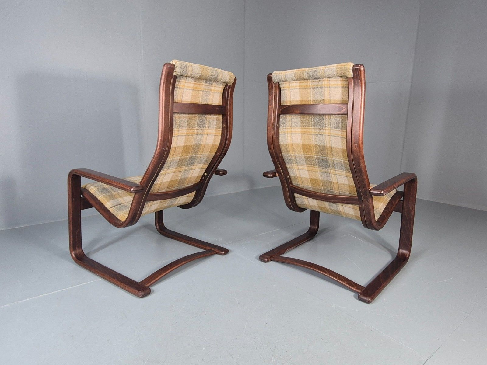 Furniture 2 Mid Century Lounge Chairs New Upholstery 1970s Retro Danish  Eb10325 Mben photo