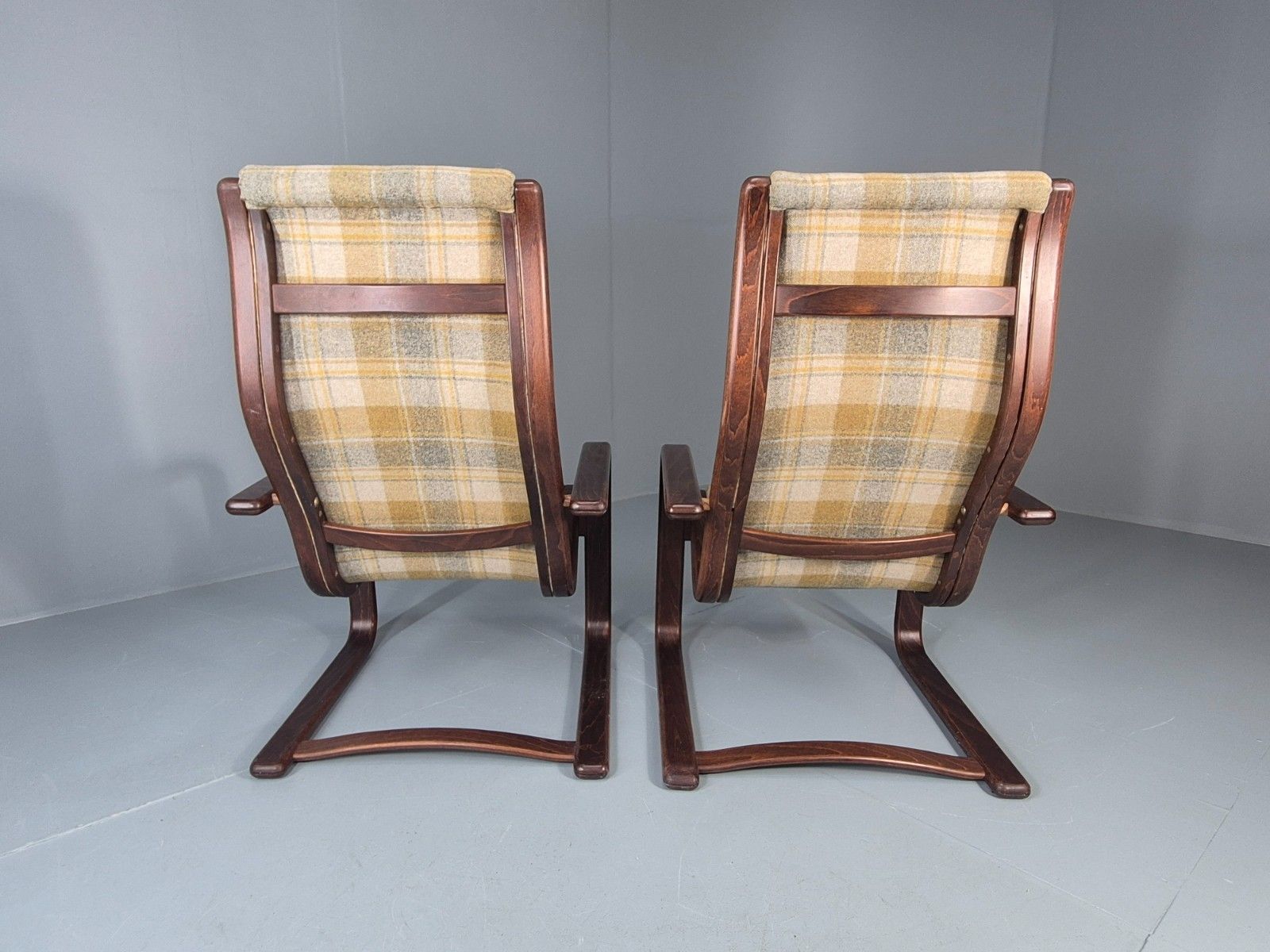 950.0 2 Mid Century Lounge Chairs New Upholstery 1970s Retro Danish  Eb10325 Mben photo