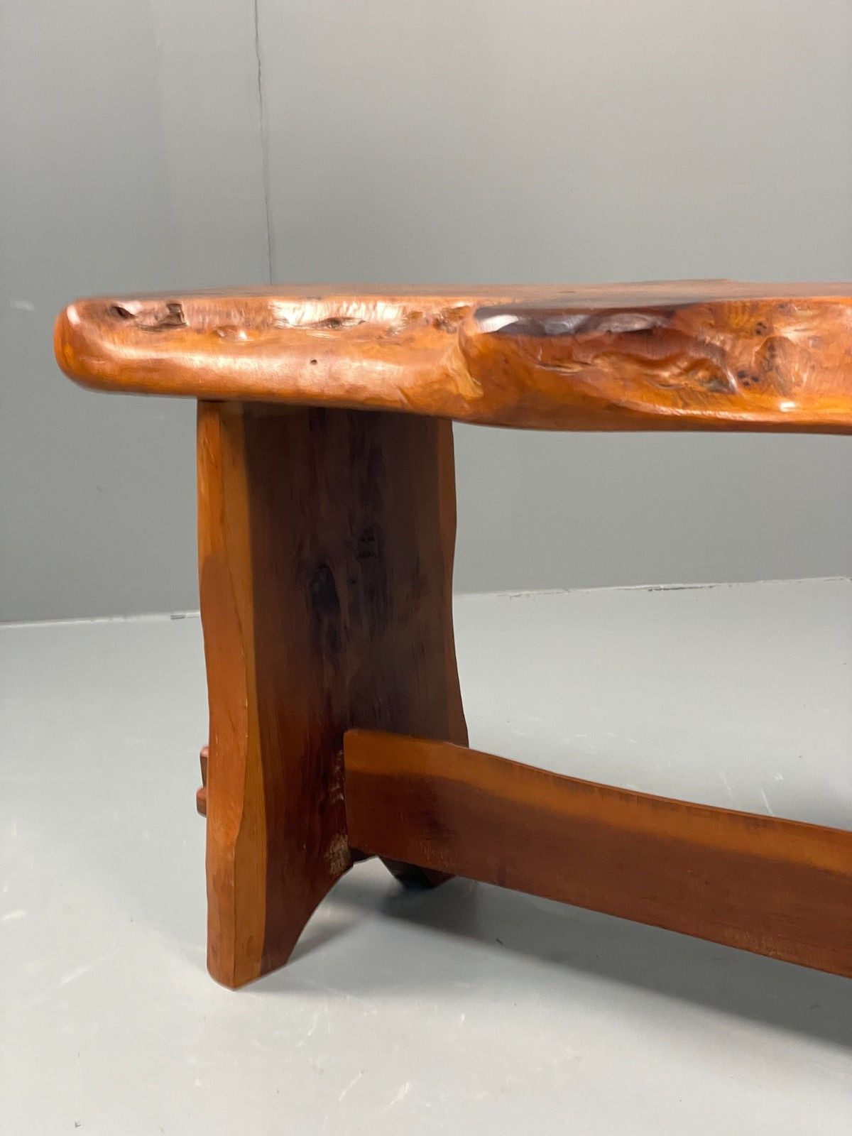 Natural Live Edge Bench Chunky Solid Organic Design Eb11066 Mwoo photo vintage