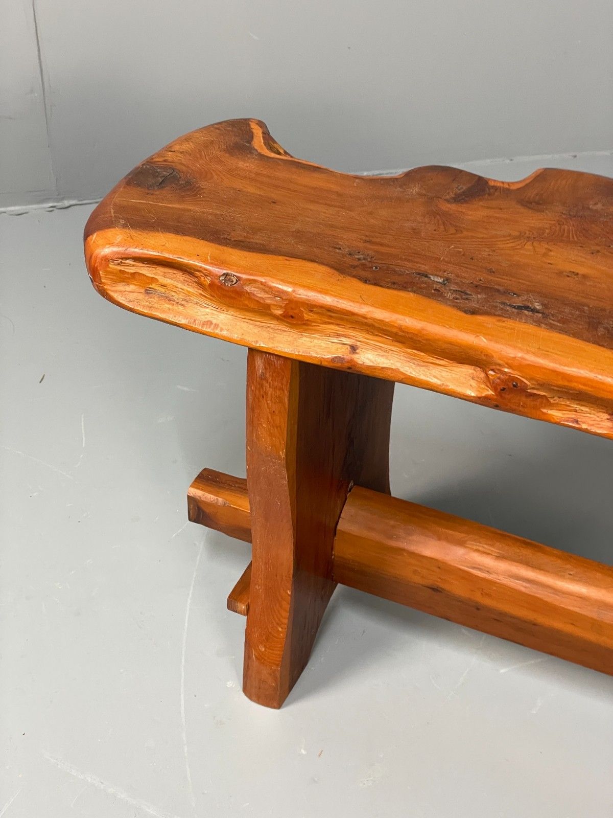 photo vintage Natural Live Edge Bench Chunky Solid Organic Design Eb11066 Mwoo