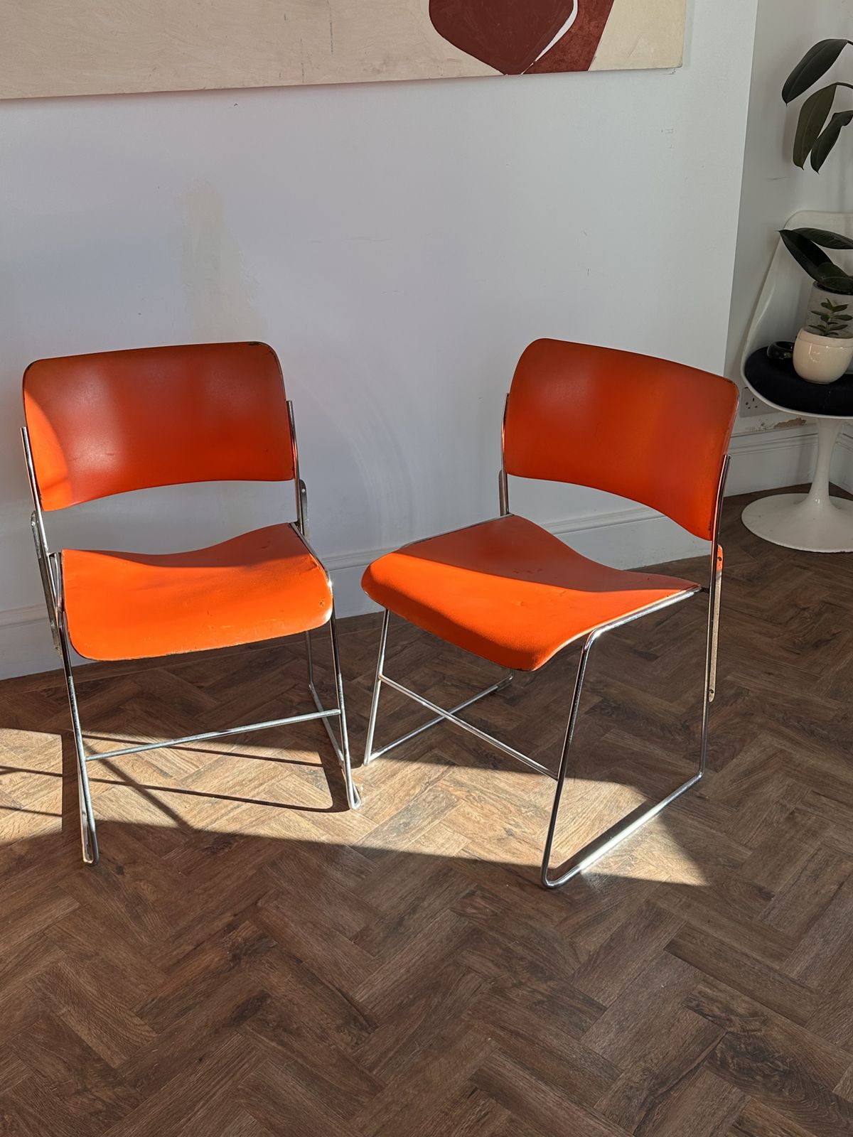 Set Of 5 Original Steel 4/40 Chairs By David Rowland Manufactured By Gf In 1960s (Original Rather Than Howe) photo vintage