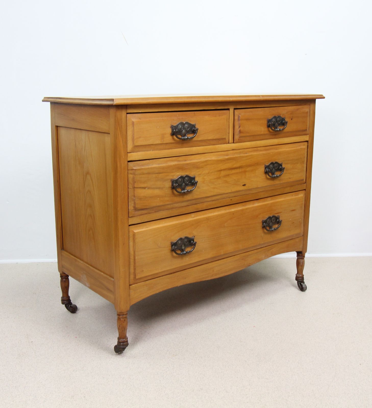 325.0 Vintage Satinwood 4 Drawer Chest Of Drawers photo