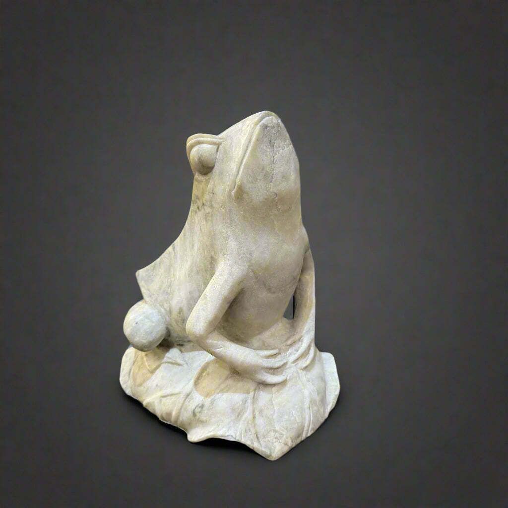 Oriental Figure Of A Frog In Green And White Marble photo furniture