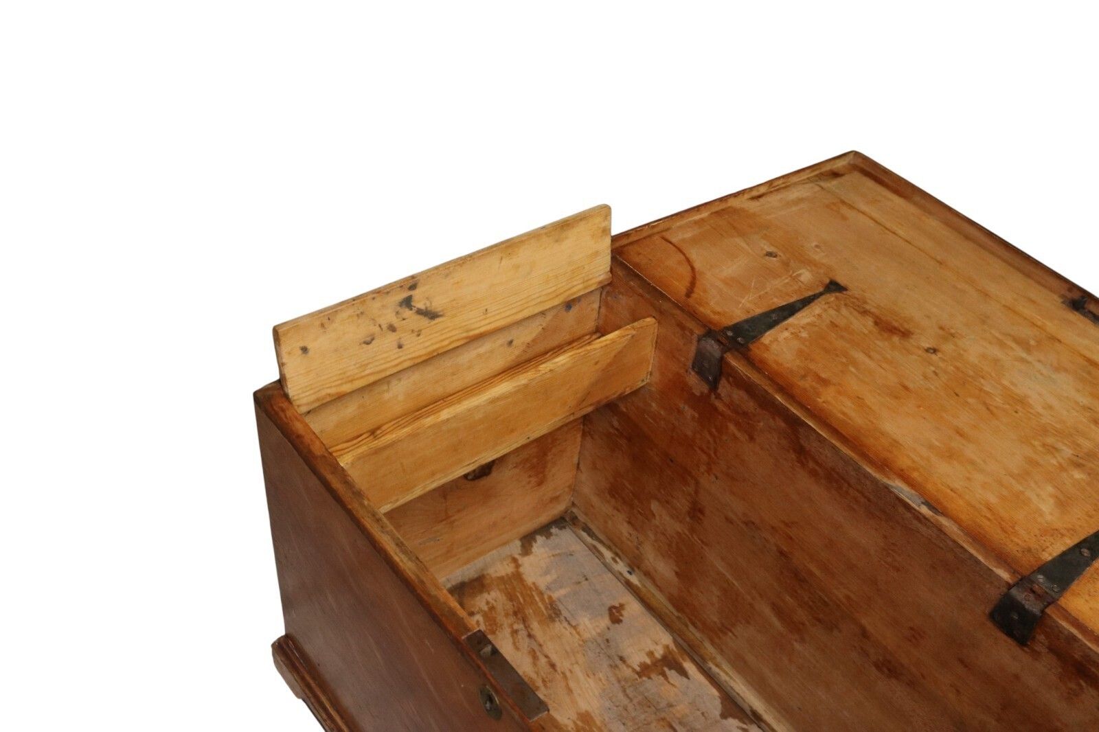 Antique Scumbled Pine Blanket Box Early 20th Century Grain Painted Chest photo vinterior