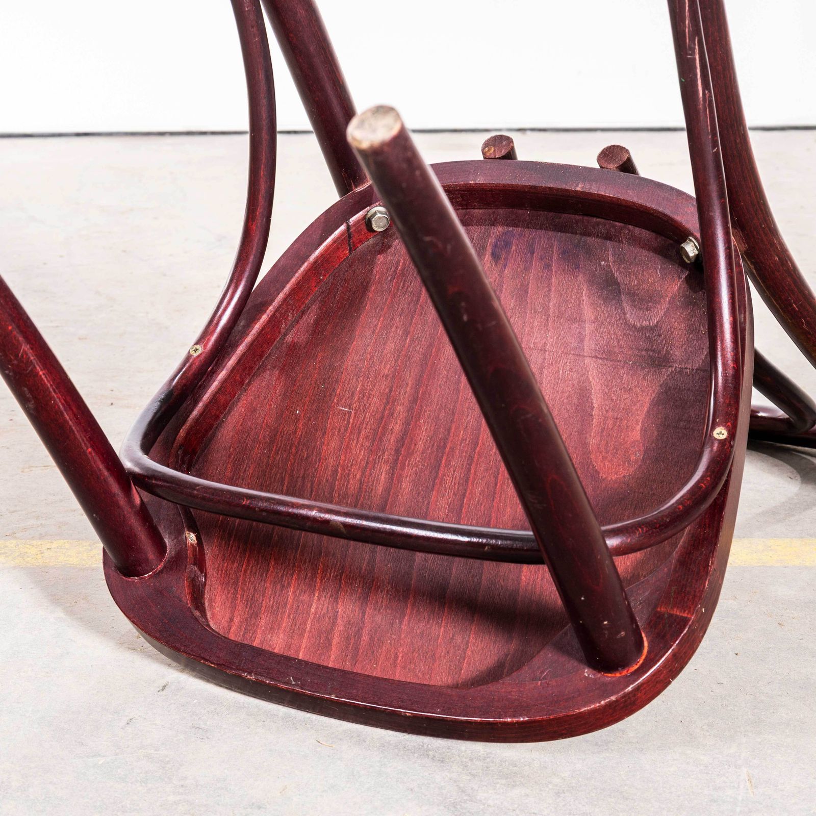 1980's Classic Dark Mahogany Hoop Back Bentwood Dining Chairs   Set Of Six photo vintage