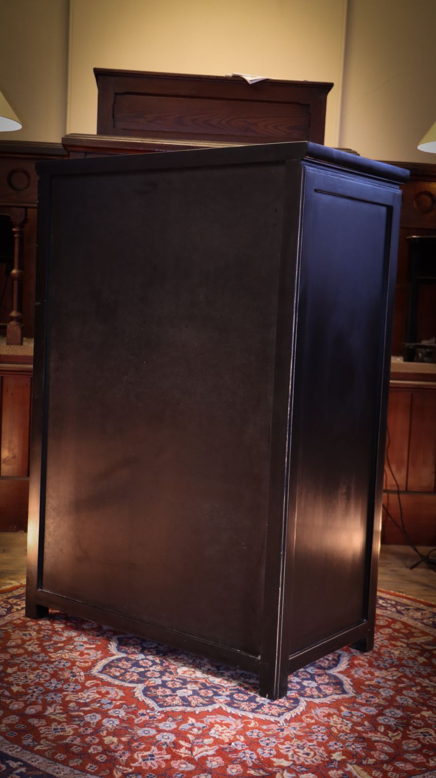 photo furniture Stunning Lombok Canton Large Chest Of Drawers Solid Wood Black Ash 5 Drawers