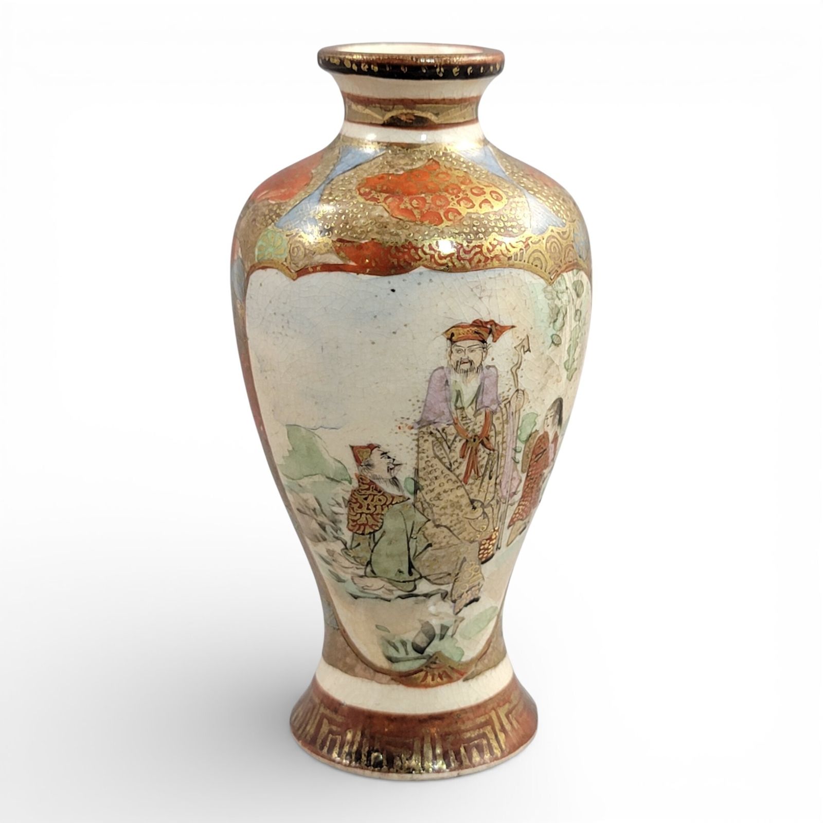 Miniature Satsuma Vase, Kyoto, Signed Chosei, Meiji Period, 10.7cm photo buy