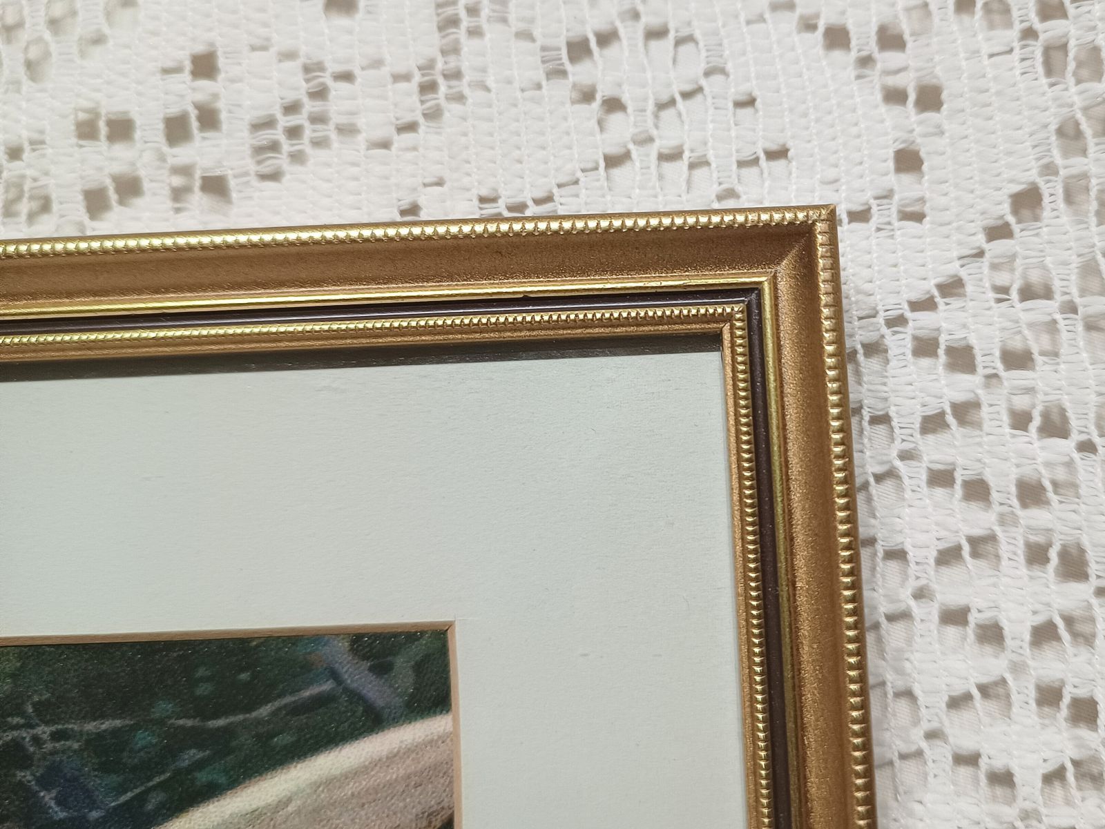 Antique Chromolithograph The Guardian Angel And Child Framed. photo vintage