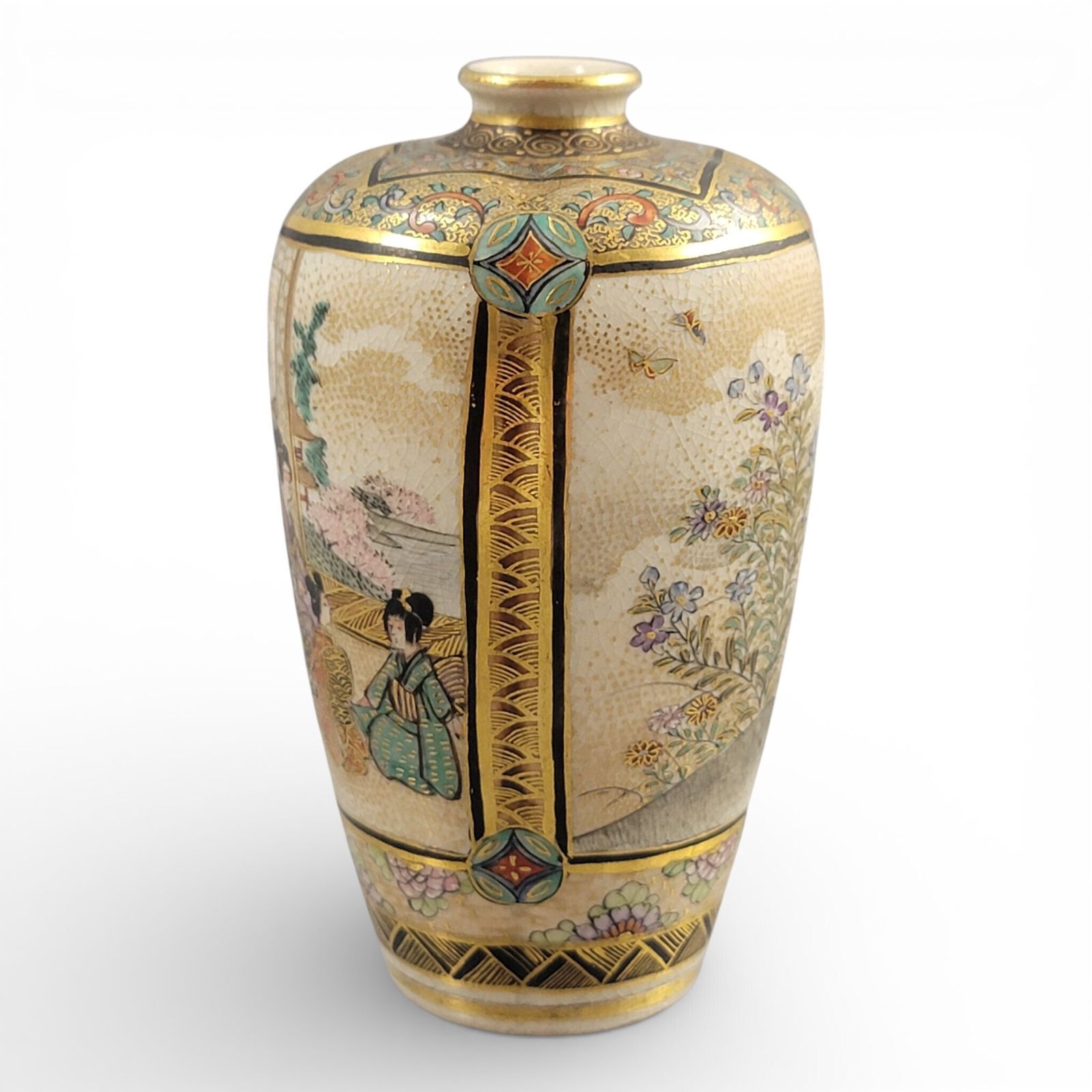 Miniature Japanese Satsuma Vase By Chosei, Kyoto, Meiji Era C.1890 photo Home Decor