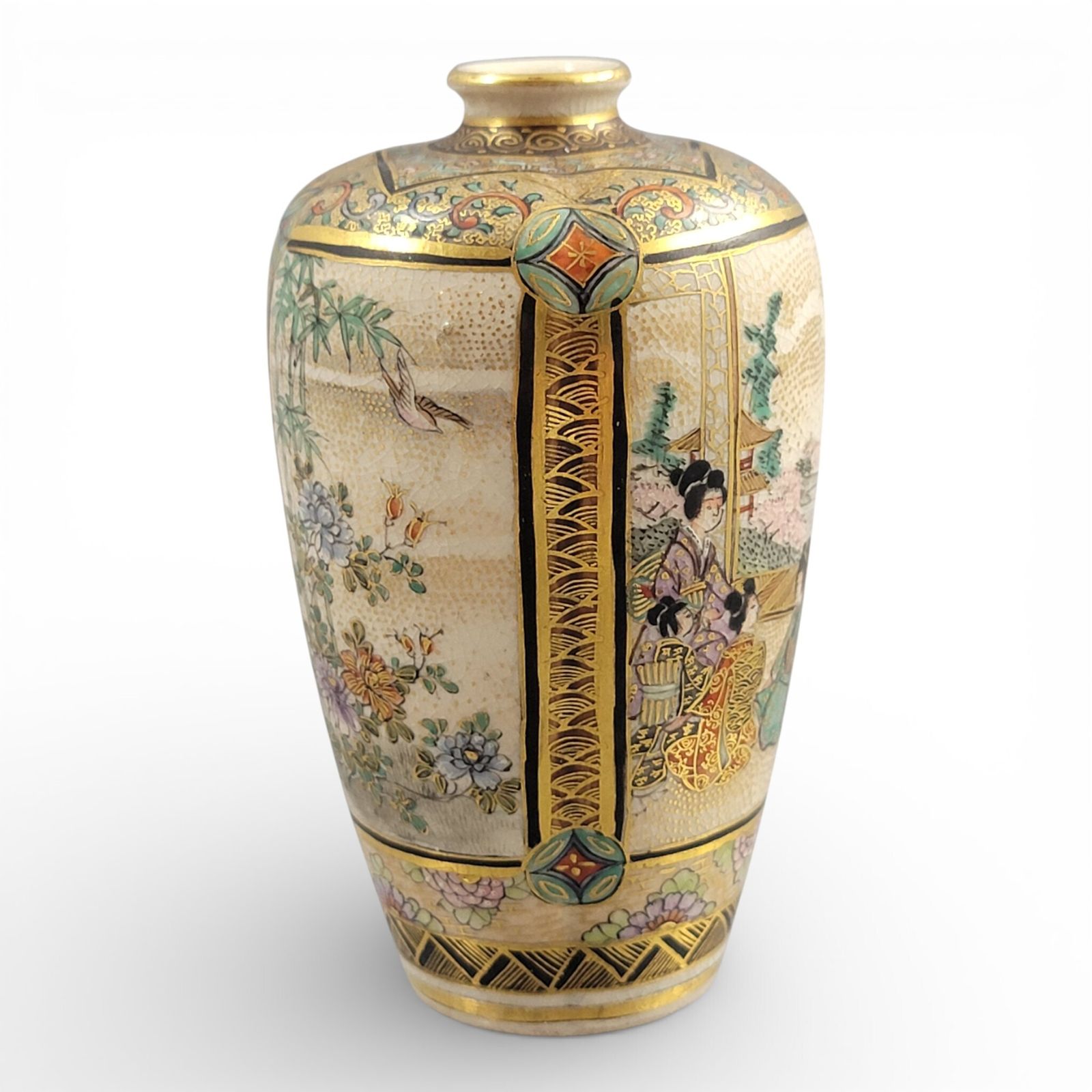 photo furniture Miniature Japanese Satsuma Vase By Chosei, Kyoto, Meiji Era C.1890