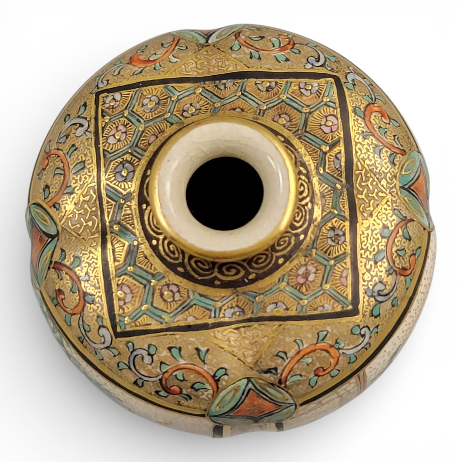 1400.0 Miniature Japanese Satsuma Vase By Chosei, Kyoto, Meiji Era C.1890 photo