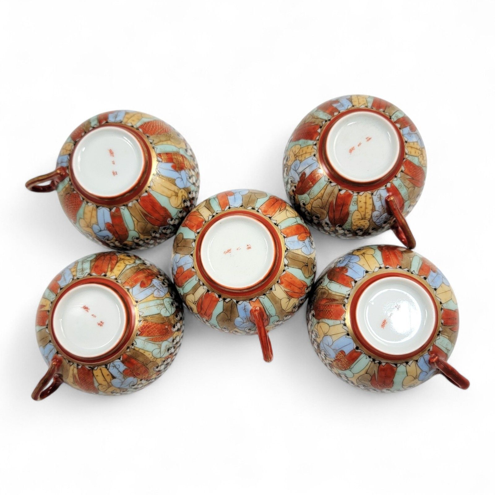 Chinese Export “Thousand Lohan” Tea Set Of 5 Cups & Saucers, Late 19th Century photo buy