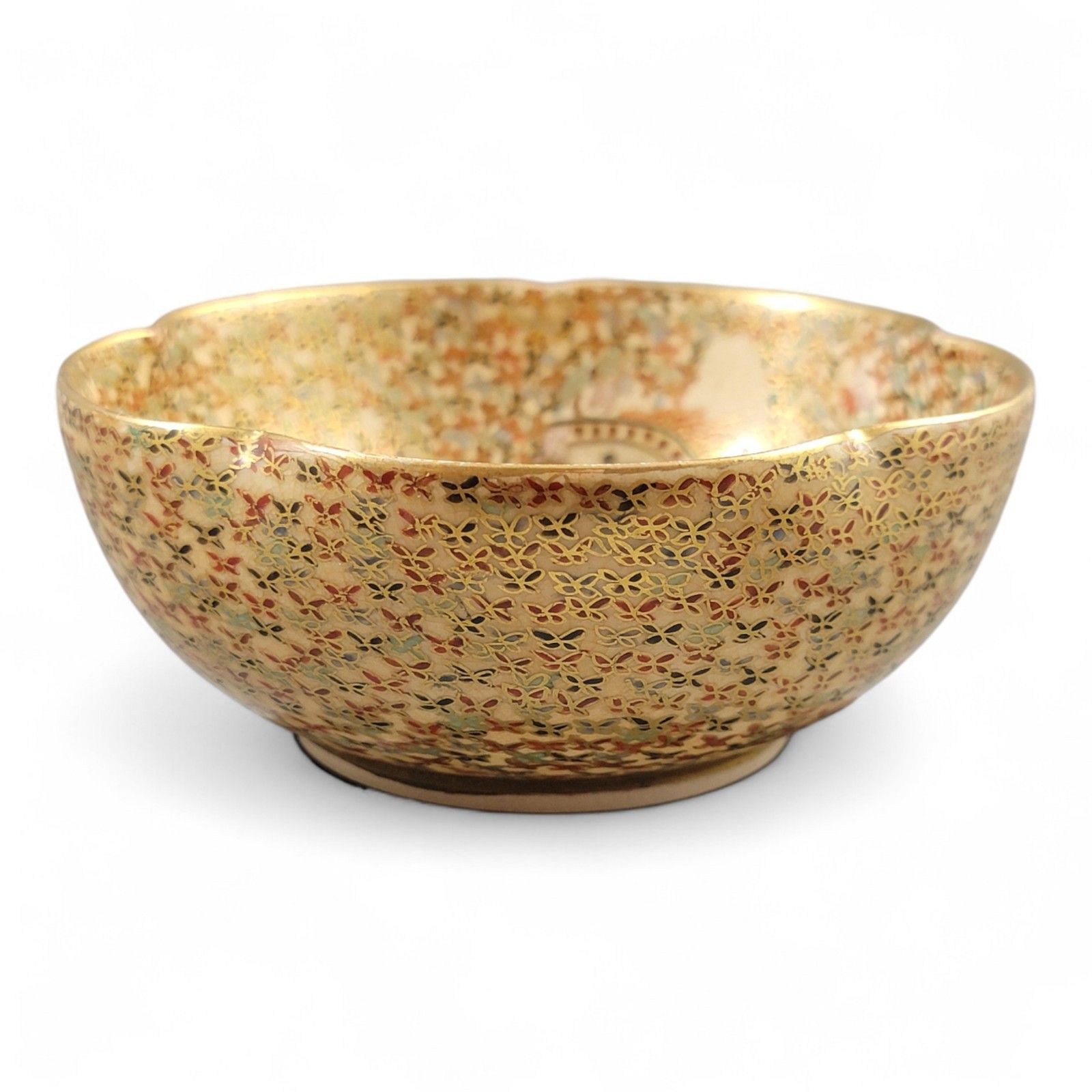 Antique Meiji Satsuma Hododa “Thousand Butterflies” Bowl, Shimazu Mark C. 1900 photo 1200.0