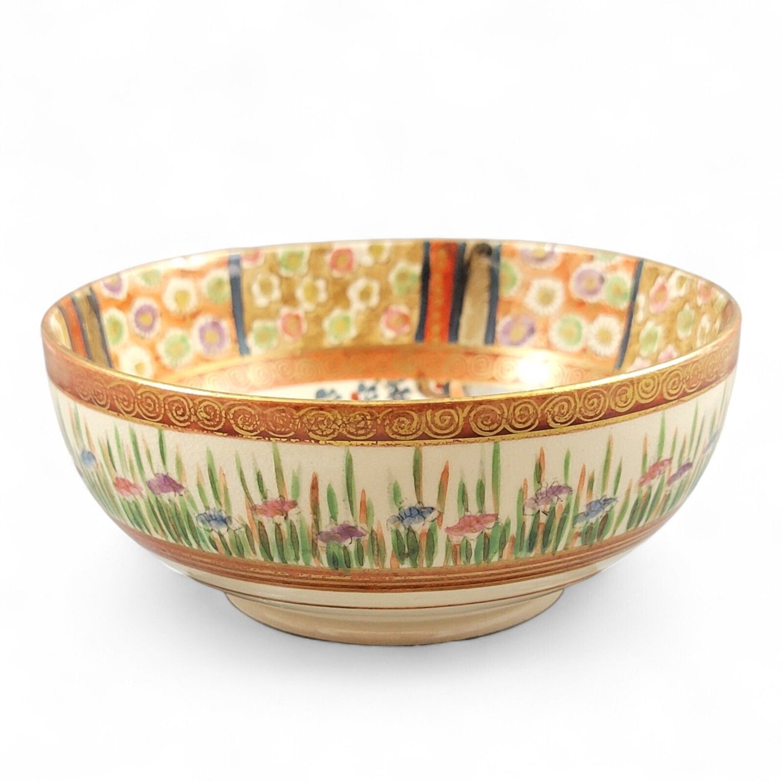 Antique Kyoto Satsuma Bowl “Bijin With Children Under Camellia Tree”, C.1890 photo buy