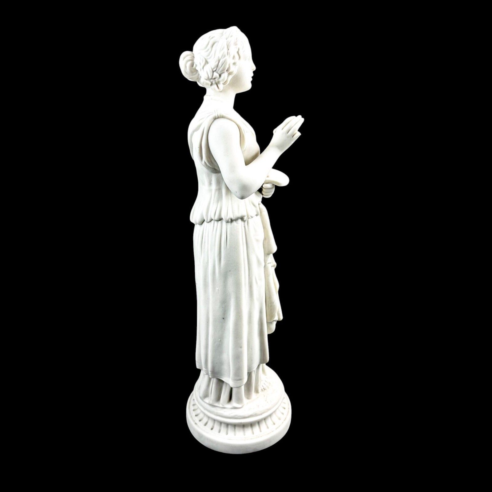 Antique Victorian Neoclassical Bisque Porcelain Figure, England 1850s photo for sale