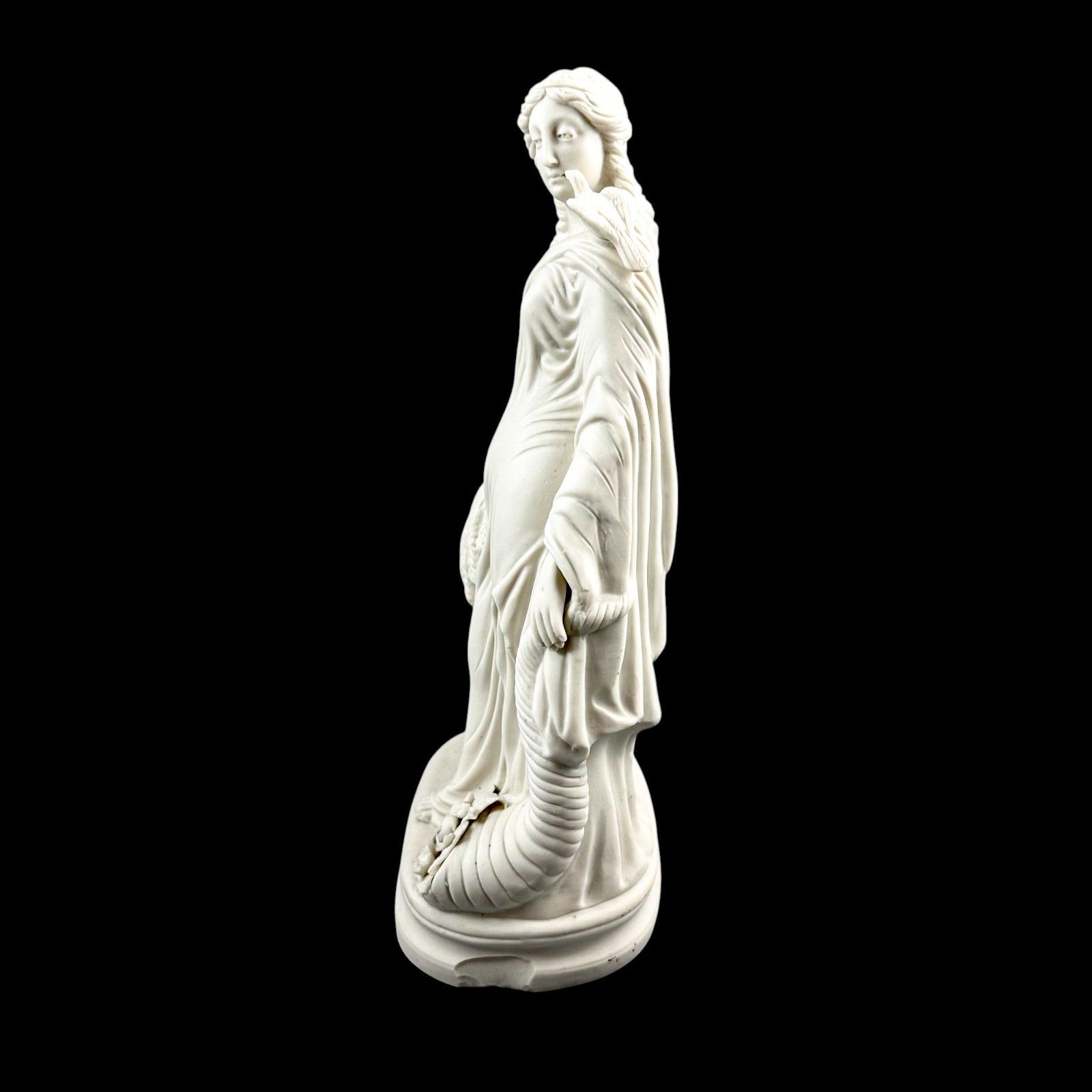 Antique Victorian Parian Ware Porcelain Neoclassical Figure, Late 19th Century photo vinterior