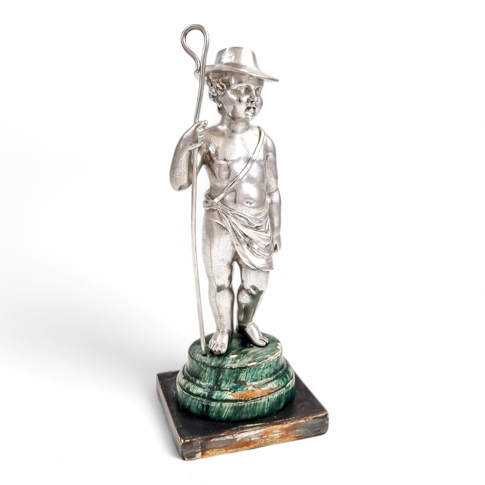 Victorian Edward & John Barnard Victorian Sterling Silver Shepherd Boy, C. 1860s