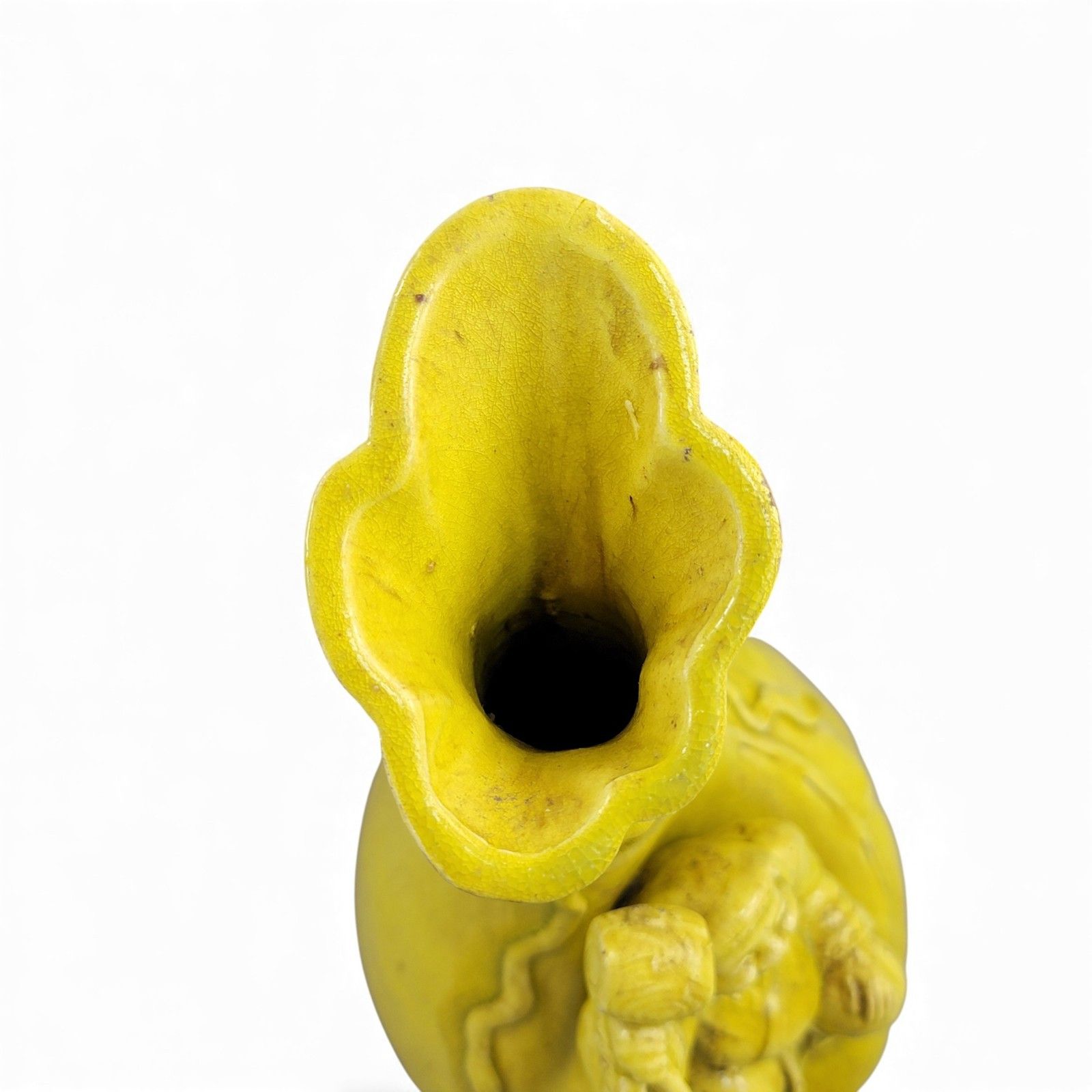 photo furniture Large Shiwan Yellow Hotei Figure Vase 19th Century Chinese Sculptural Ceramic