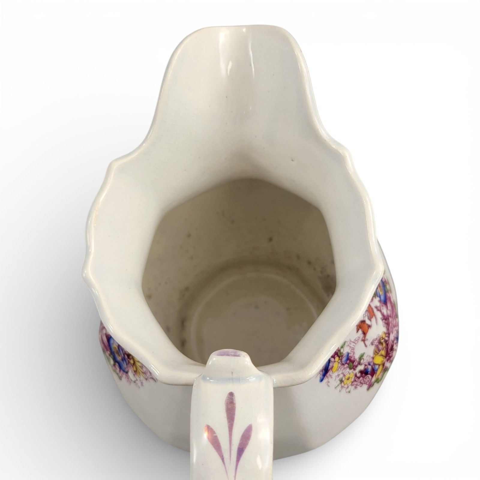 Staffordshire Jug, Oriental Scene With “Indische Blumen”, Late 18th Century photo vintage