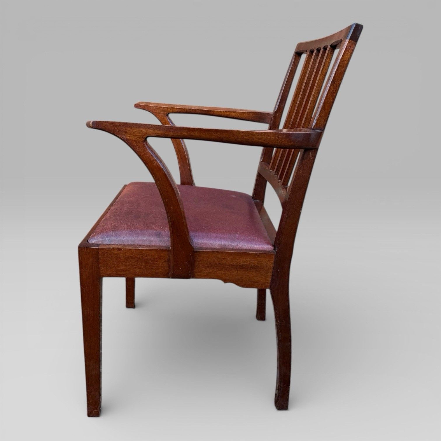 Vintage Set Of 5 Mahogany Carver Dining Chairs Alan Grainger “Acornman” 1960s photo vintage