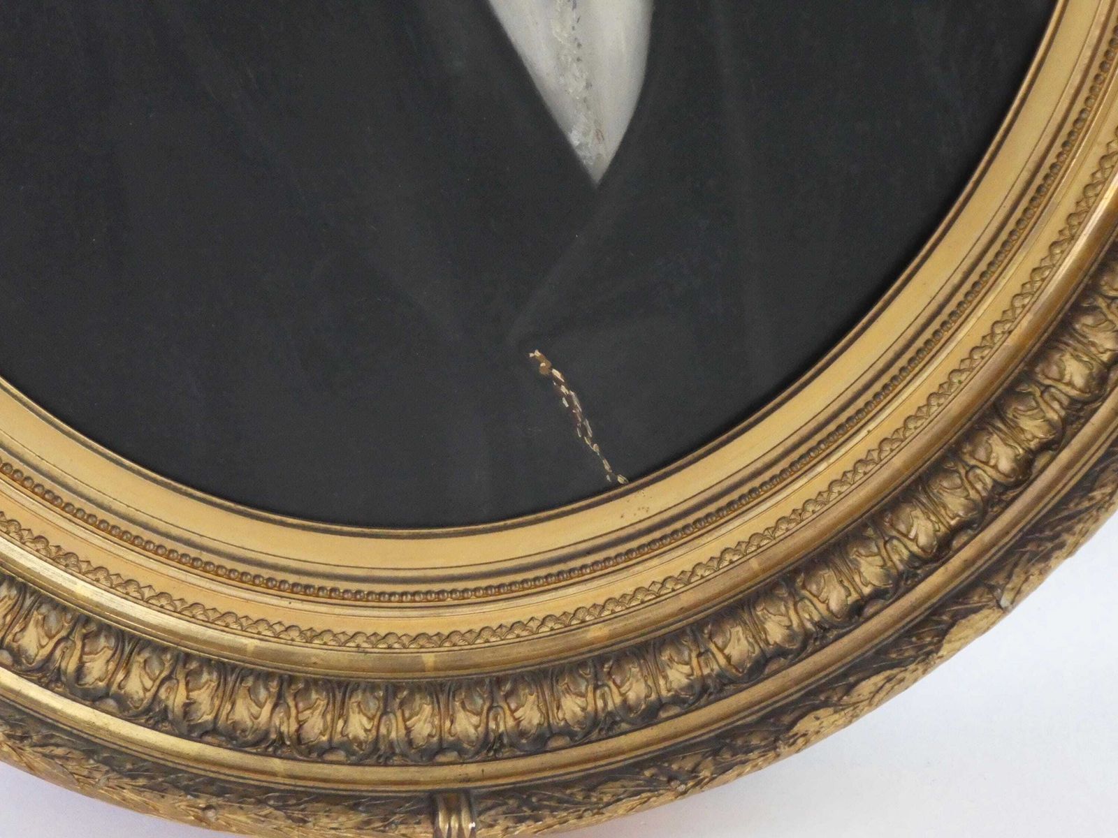 Large 19th Century Male Portrait Oil On Canvas, Elegant Painting With Golden Frame photo for sale