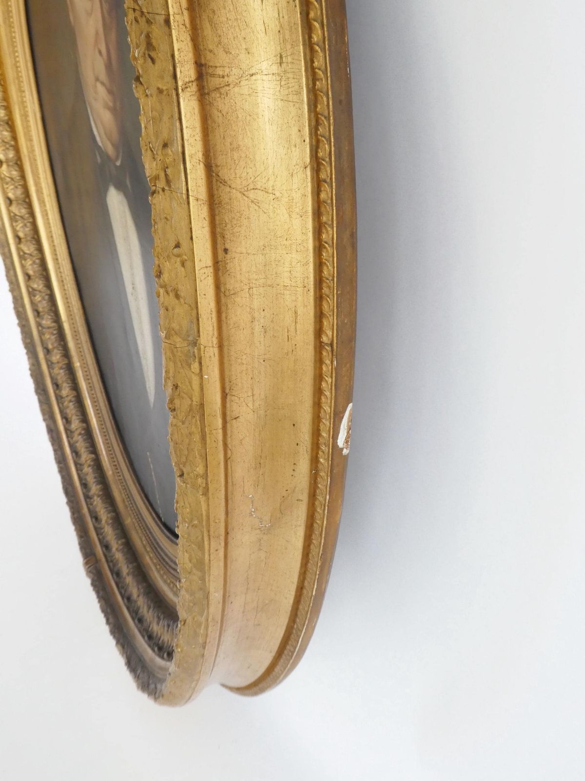 1814.0 Large 19th Century Male Portrait Oil On Canvas, Elegant Painting With Golden Frame photo