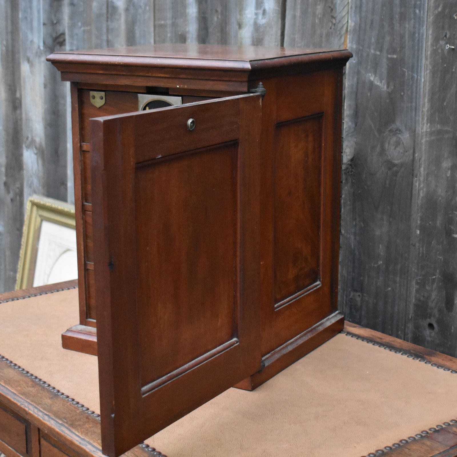 375.0 Antique Victorian Mahogany Amberg Letter Paper Filing Cabinet Bank Of Drawers photo