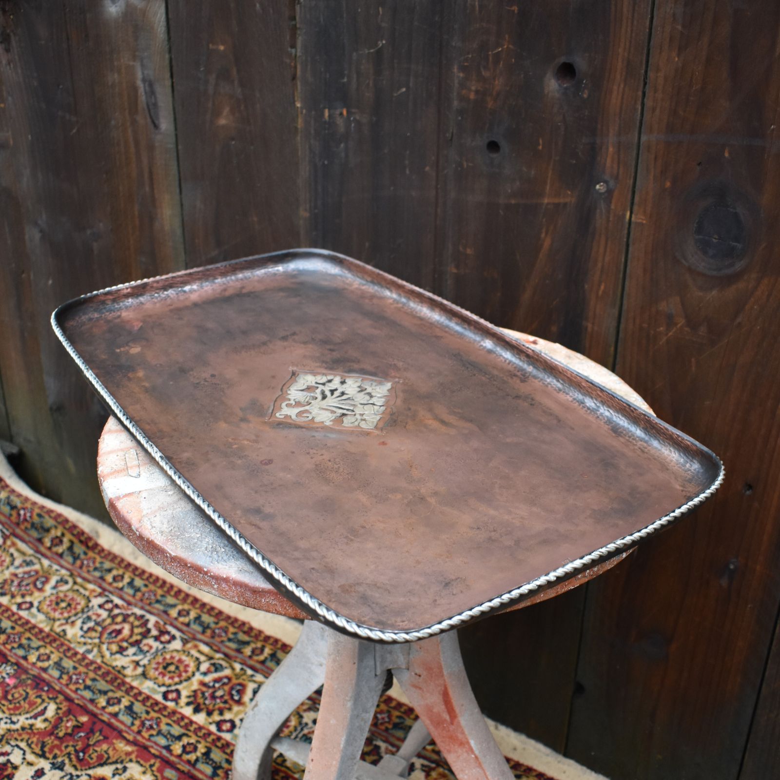 photo vinterior Antique Hugh Wallis Arts And Crafts Copper Pewter Country House Butlers Tray