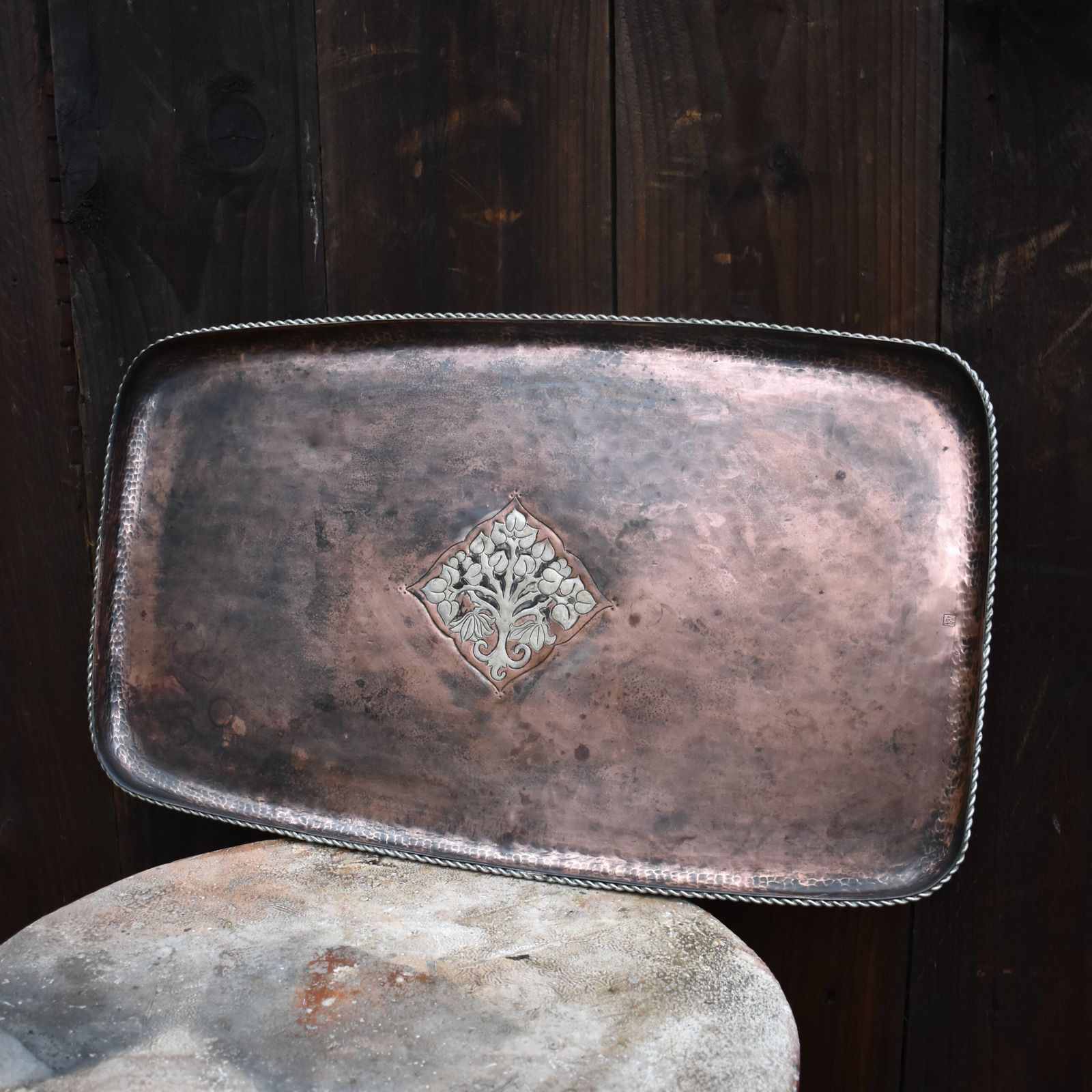 photo buy Antique Hugh Wallis Arts And Crafts Copper Pewter Country House Butlers Tray