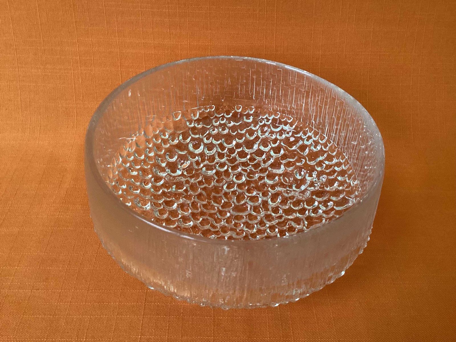 1960s Scandinavian Textured Glass Bowl, Ultima Thule Collection By Tapio Wirkkala photo 75.0