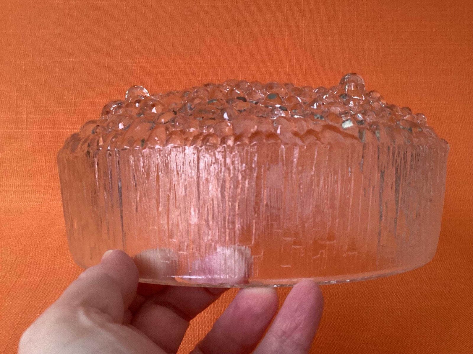 1960s Scandinavian Textured Glass Bowl, Ultima Thule Collection By Tapio Wirkkala photo buy