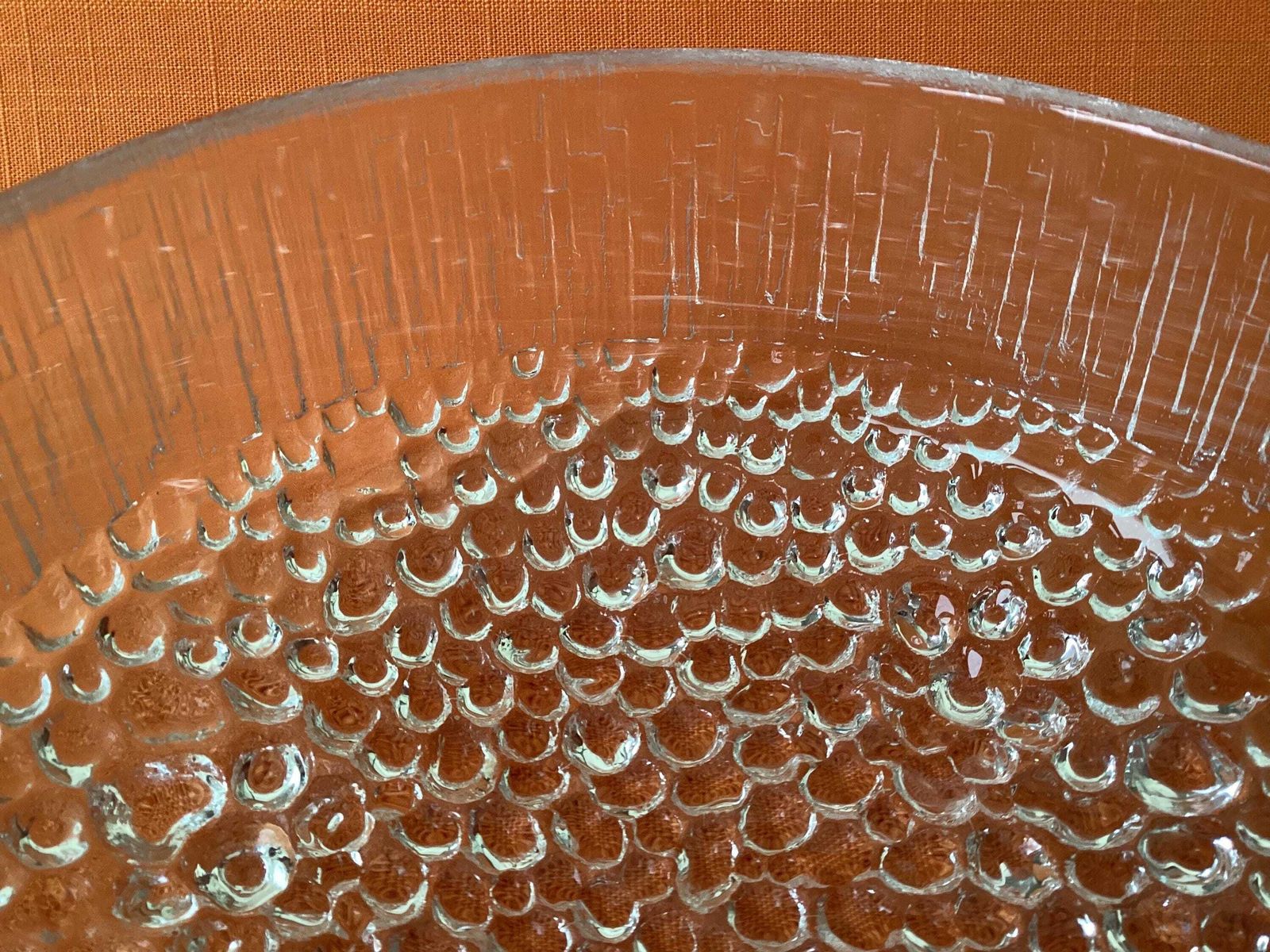 75.0 1960s Scandinavian Textured Glass Bowl, Ultima Thule Collection By Tapio Wirkkala photo