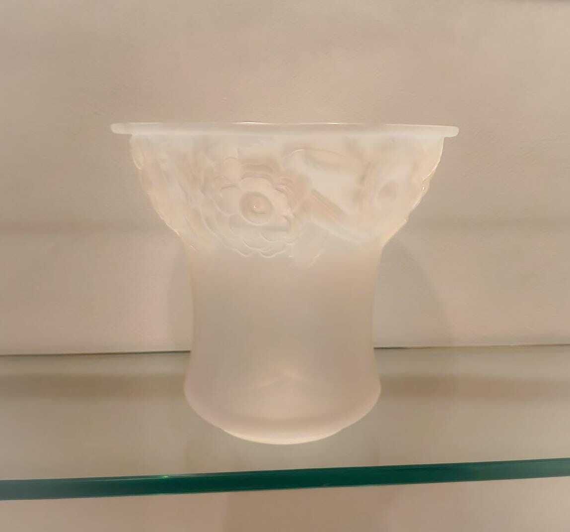 Home Decor Rene Lalique France White Glass Vase Orleans 1930 photo