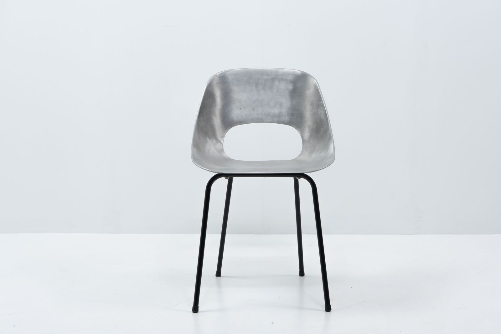 Aluminum Tonneau Chair By Pierre Guariche For Steiner, 1950s photo for sale