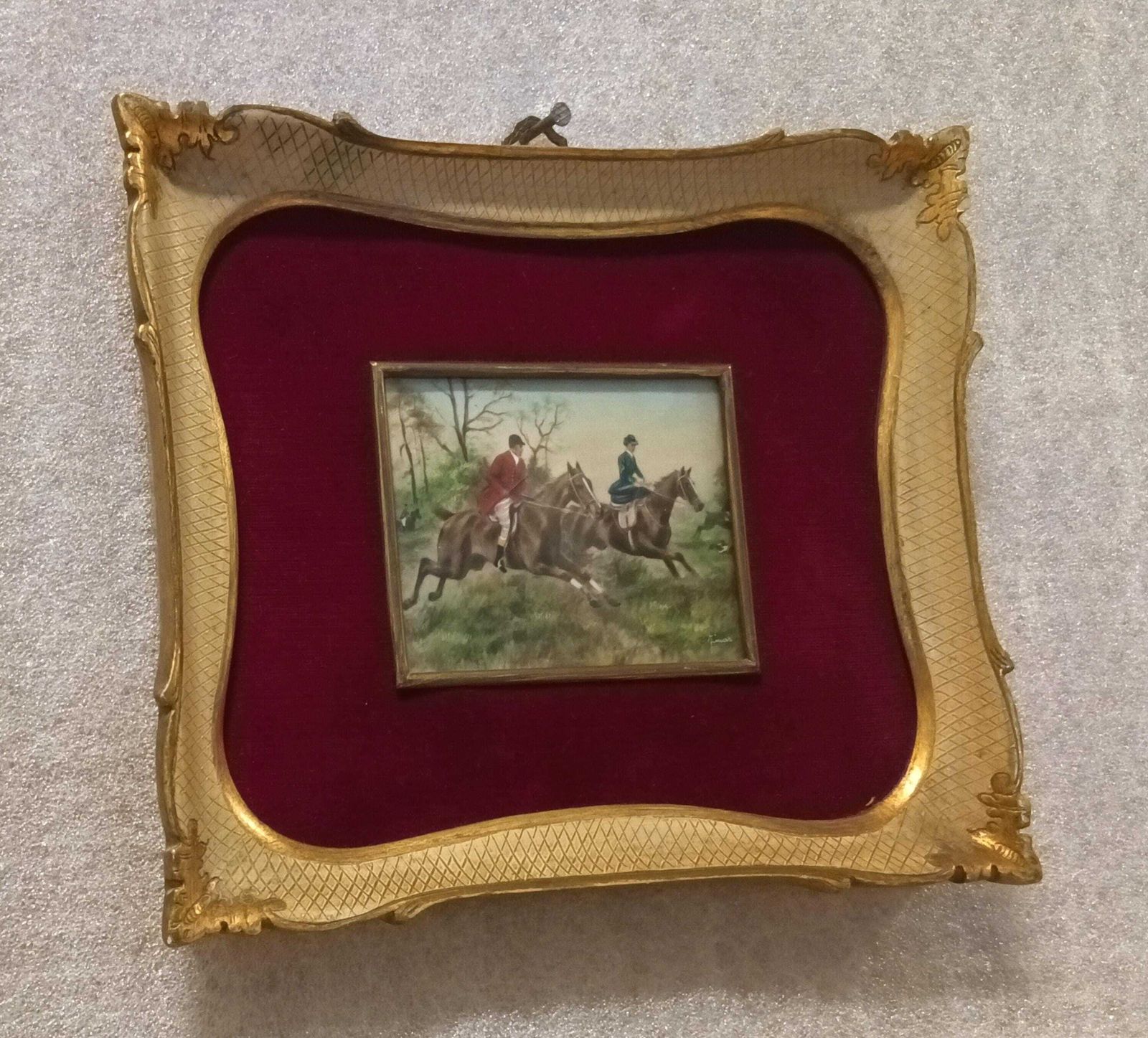 Framed Miniature 19th Century English Oil On Canvas, Signed, With Original Frame photo 1350.0