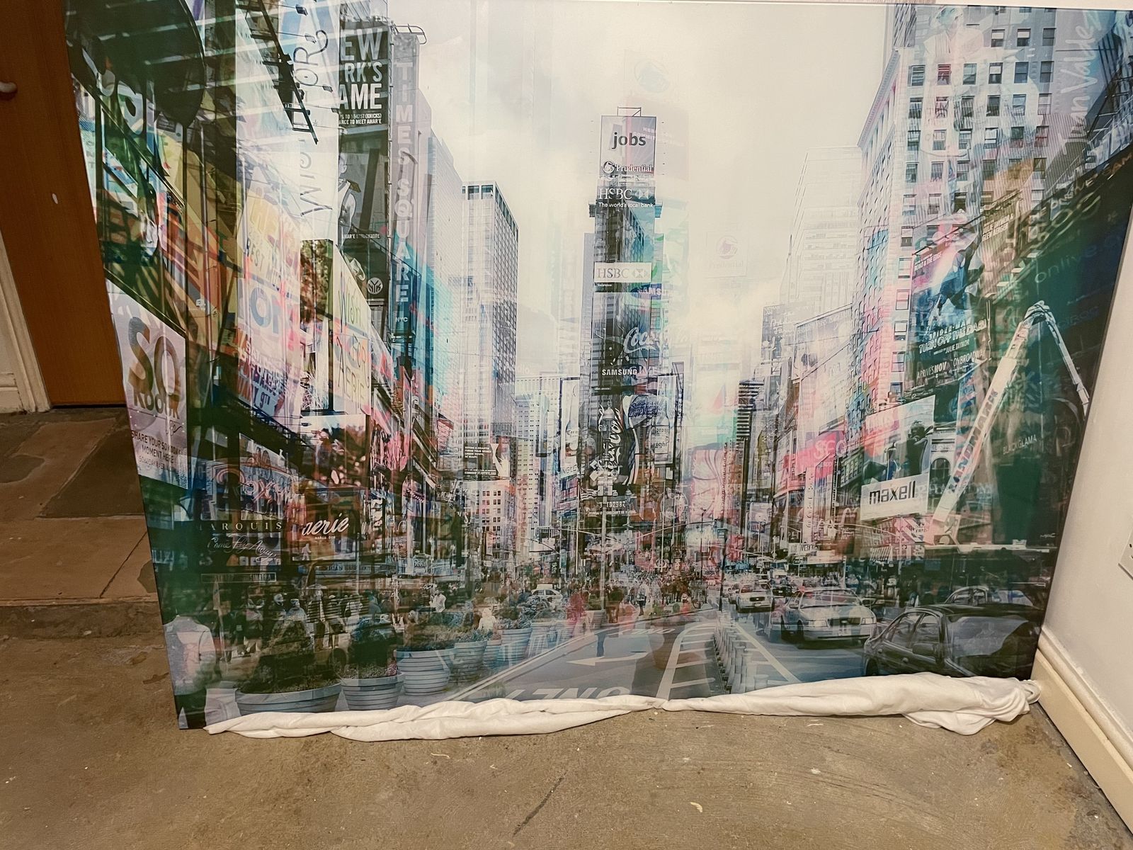 Art Large Contemporary Glass Wall Artwork – Abstract New York City photo