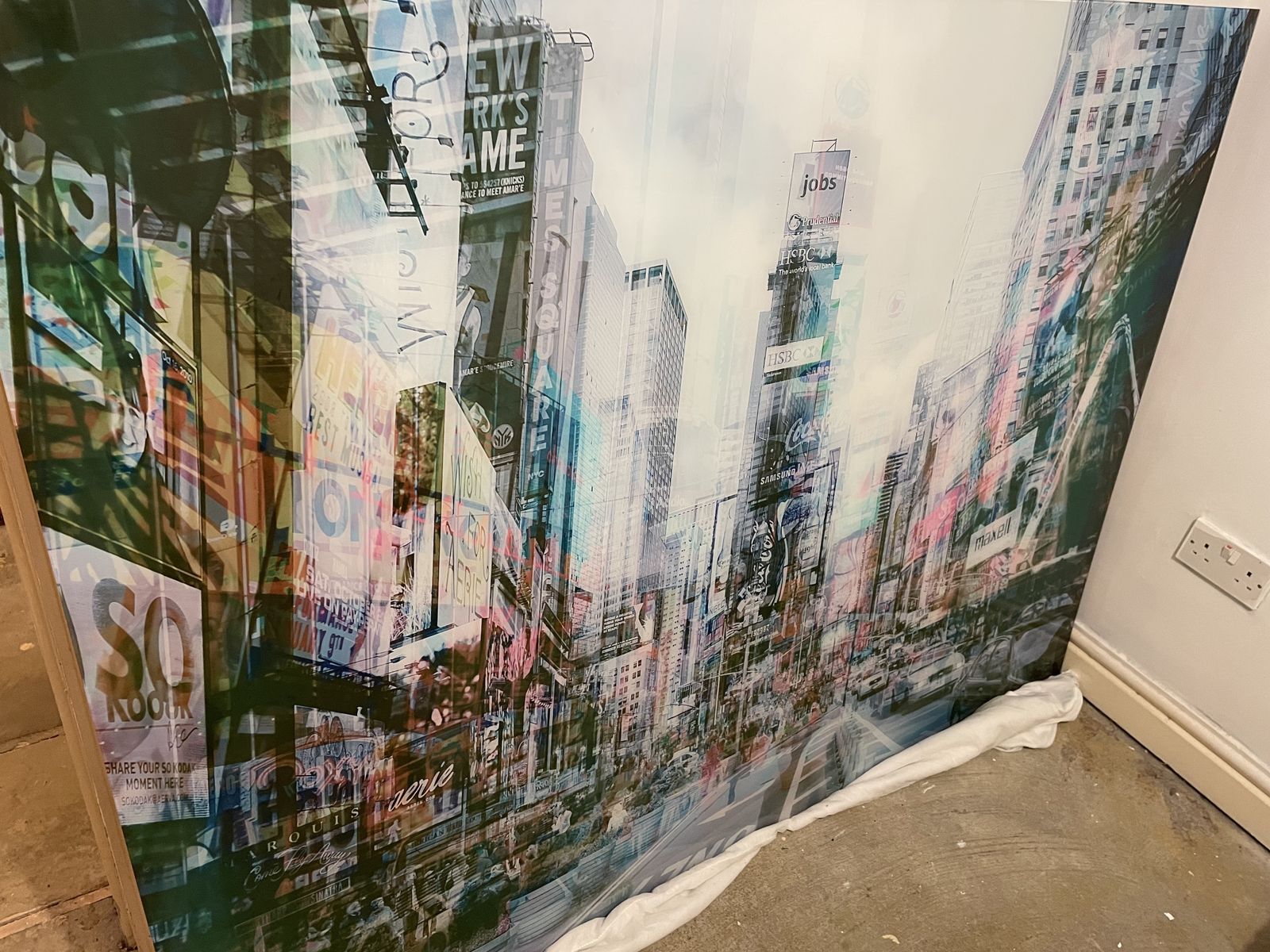 photo vinterior Large Contemporary Glass Wall Artwork – Abstract New York City
