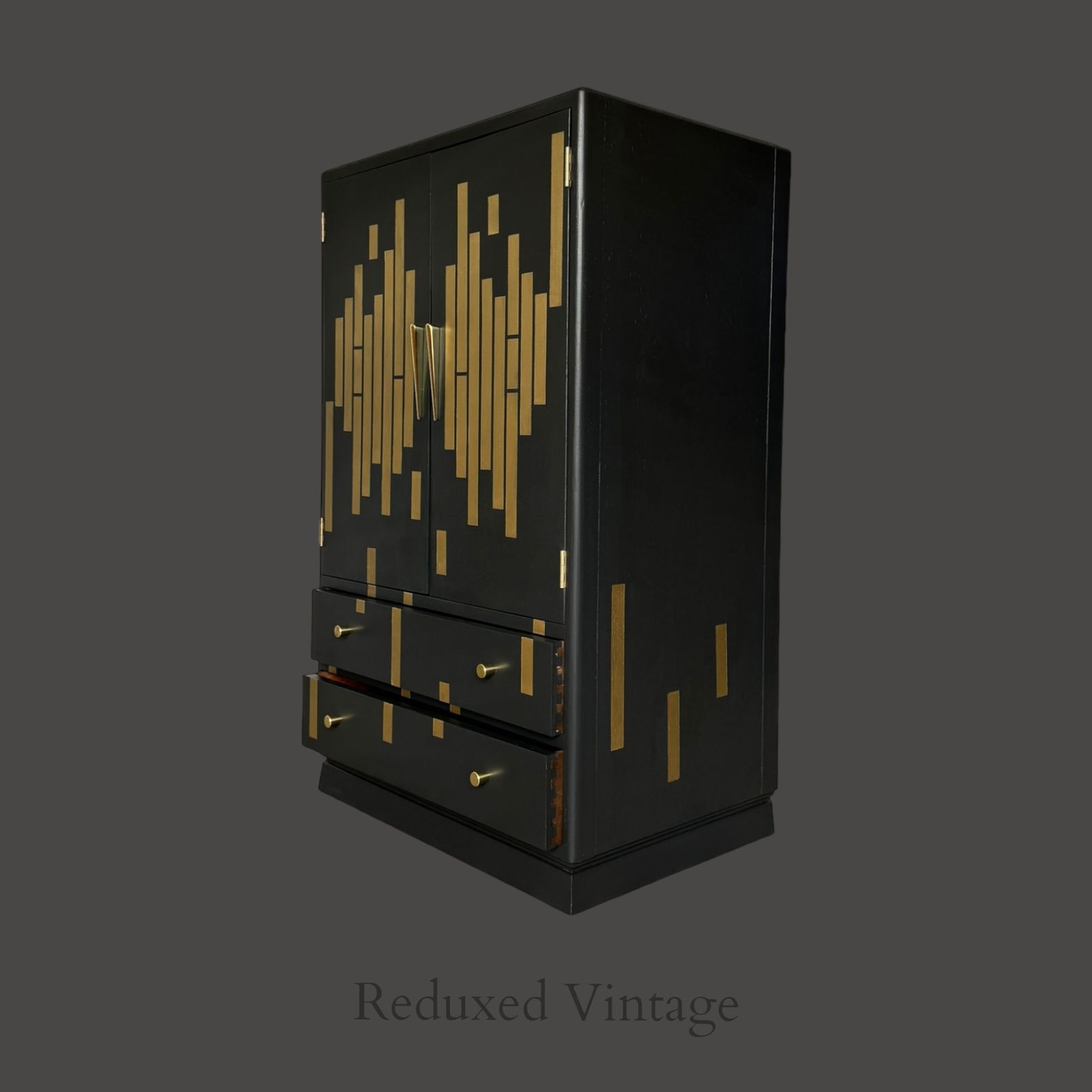 Wine Bar, Art Deco, Black And Gold, Gold Leaf, Geometric Design photo Furniture