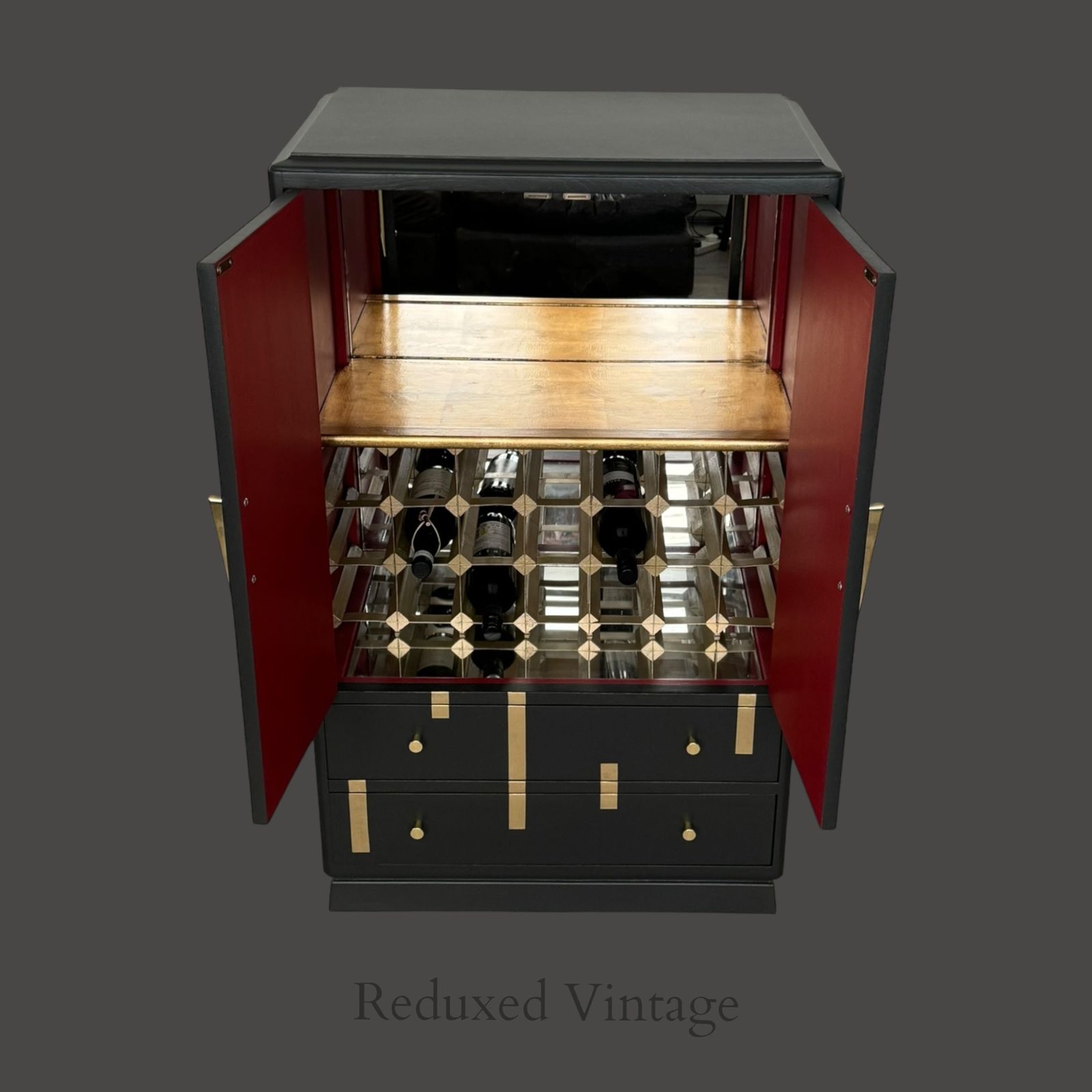 Wine Bar, Art Deco, Black And Gold, Gold Leaf, Geometric Design photo buy