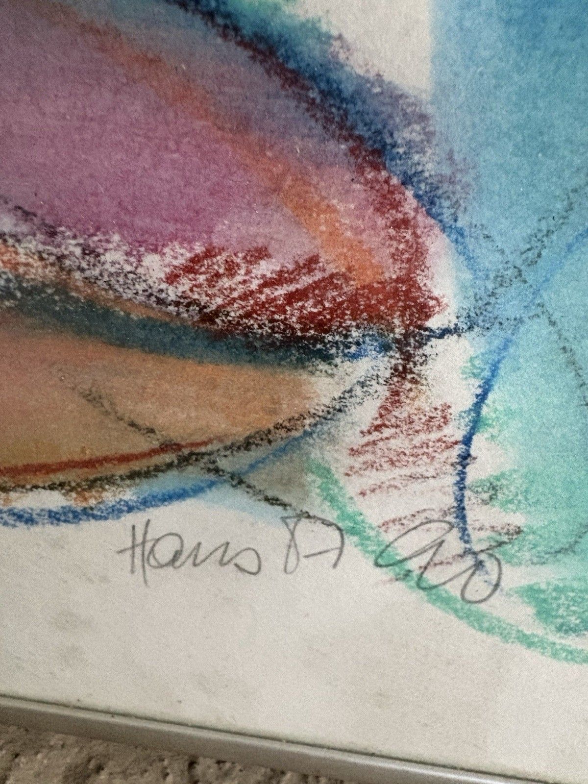 Vtg Late Mid Century Abstract Art School Painting Wall Hanging Picture R1001 photo vinterior