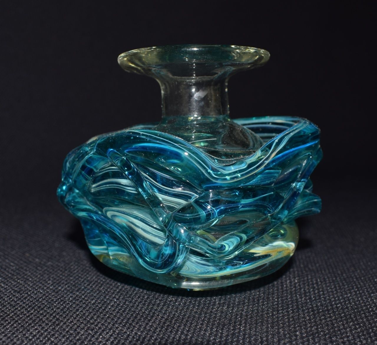 Mdina  'Sea & Sand'  Squat Glass Candlestick Vases photo vinterior