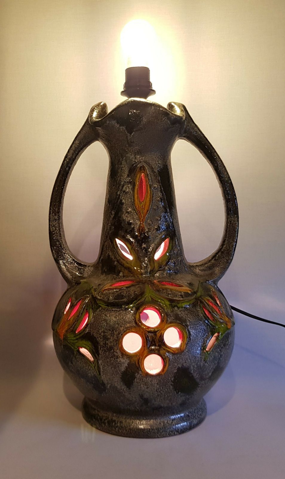 Vintage Walter Gerhards Gray Floor Lamp With Double Lamps 3205 50 West German Pottery 1960s photo for sale