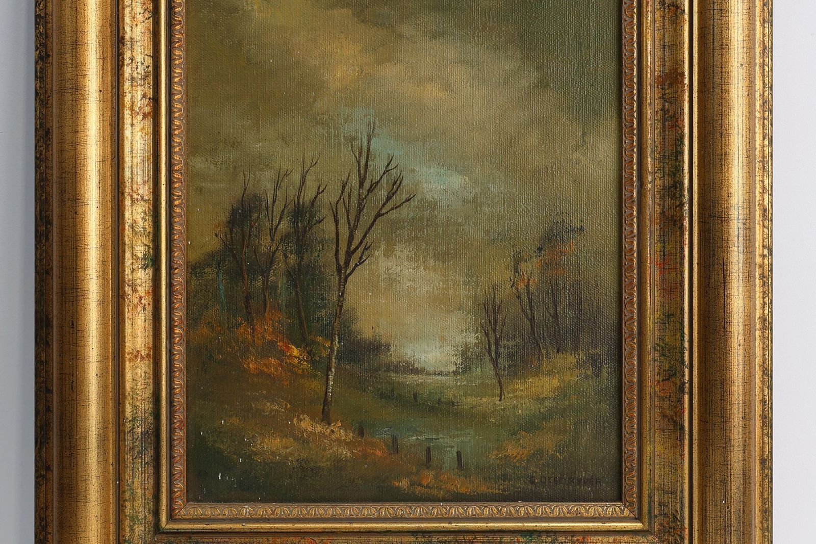 Belgian Artist, Landscape, 1940s, Oil Painting, Framed photo furniture