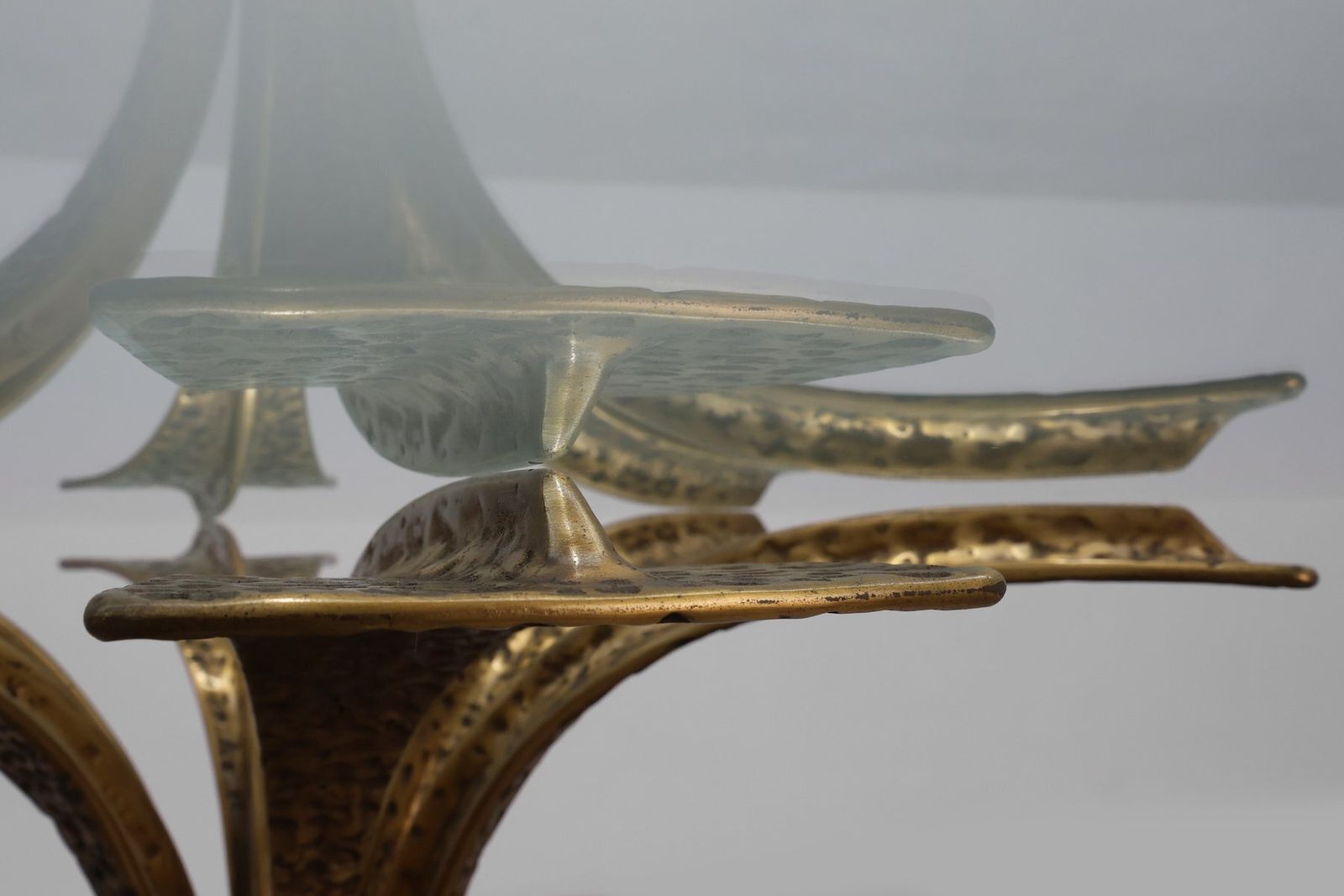 Mid Century Modern Italian Table In Bronze With Glass Top, 1970s photo Furniture