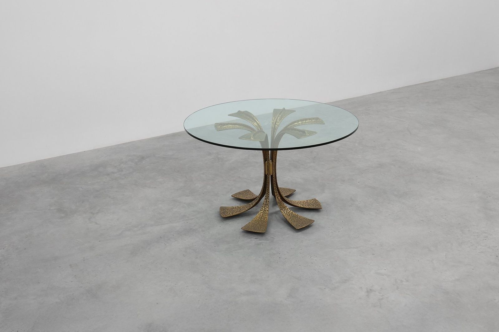 Mid Century Modern Italian Table In Bronze With Glass Top, 1970s photo 4691.0