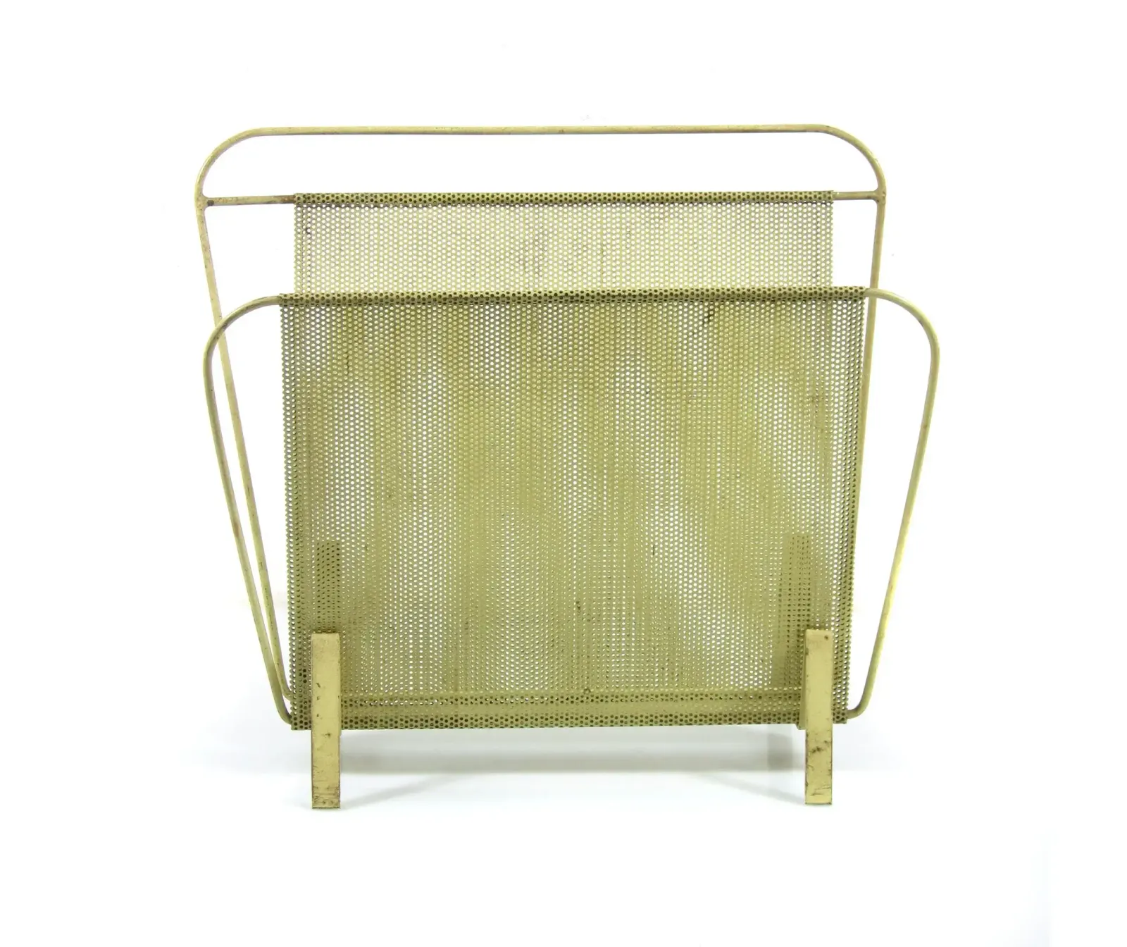 Compact Geel Tijdschriftenrek Van Mathieu Matégot, Ca. Jaren 1960, Voor Artimeta photo vinterior