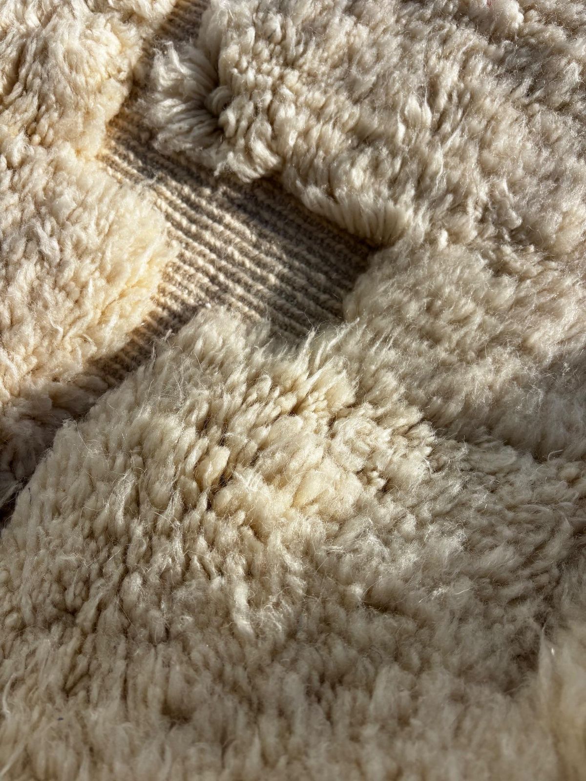 Textiles Moroccan White Berber Rug 220x300 Cm   Authentic Handwoven Wool Carpet, Checkered Berber Rug   Beni Ourain Rug   Handmade Rug photo