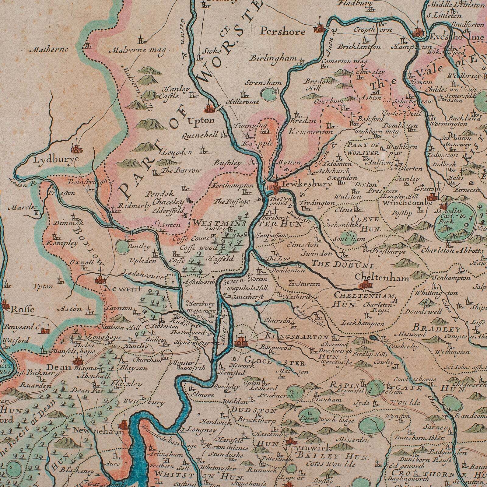 Antique Gloucestershire Map, English, Framed Cartography, Robert Morden, C.1700 photo buy